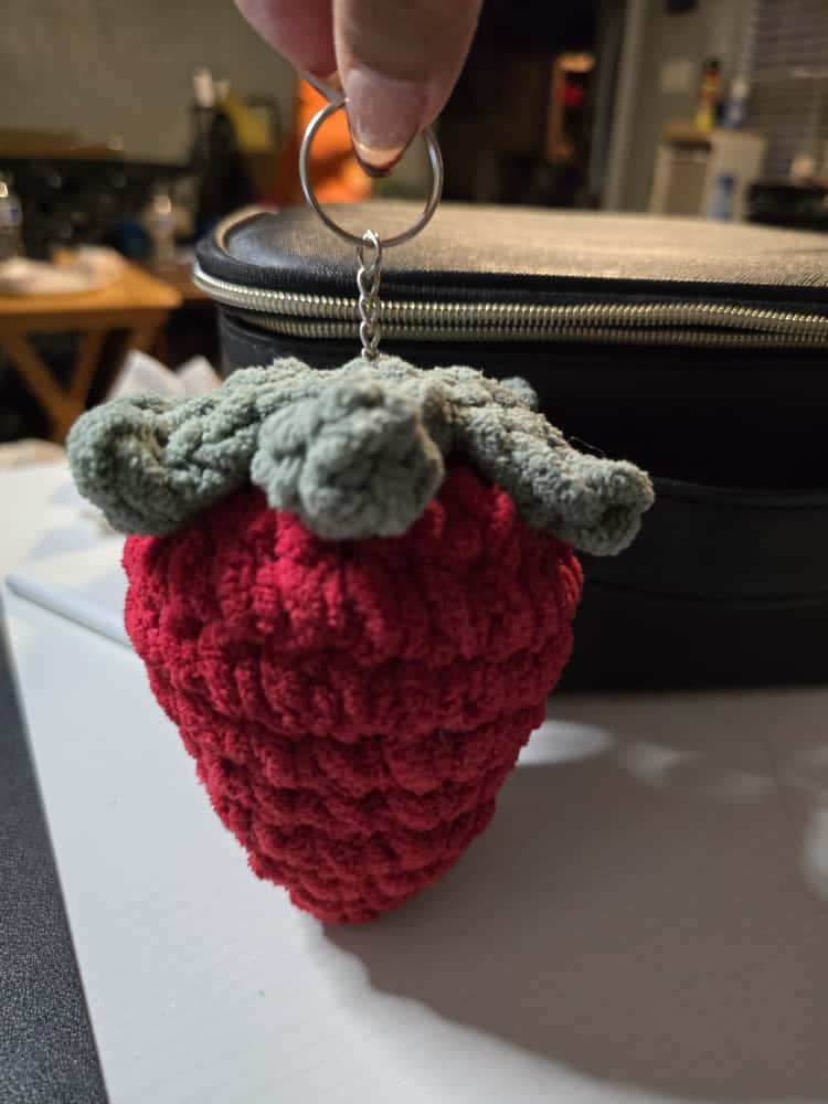keychain strawberry crotchet homemade